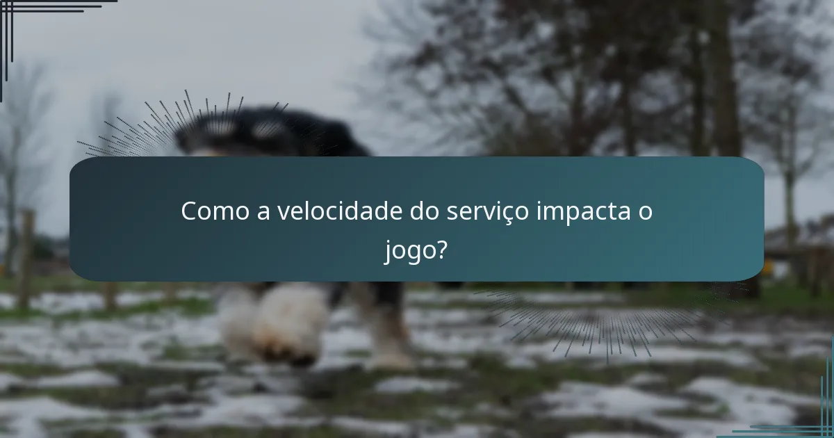 Como a velocidade do serviço impacta o jogo?