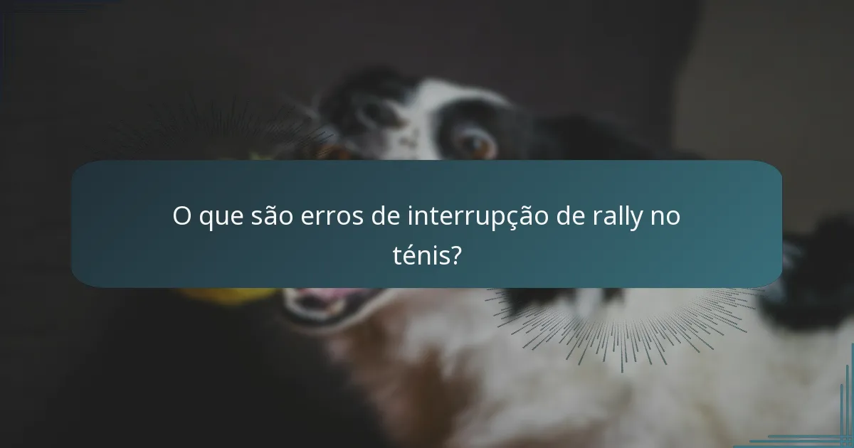 O que são erros de interrupção de rally no ténis?