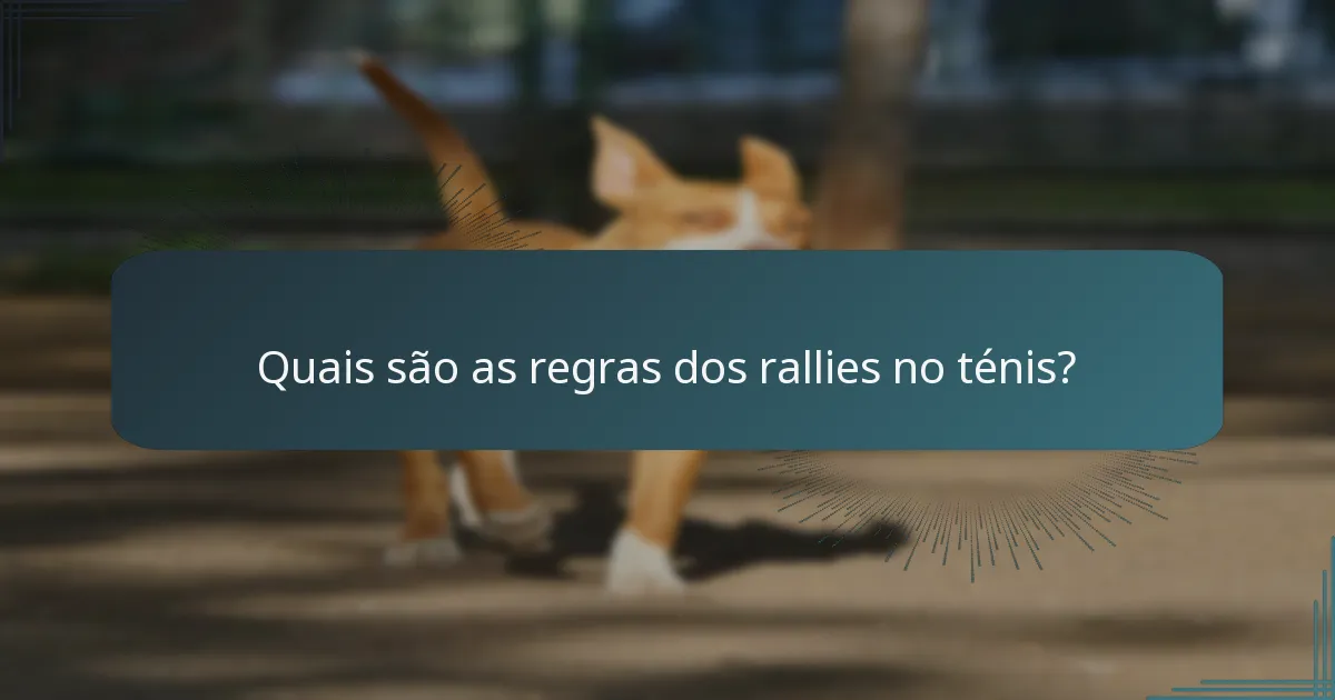 Quais são as regras dos rallies no ténis?