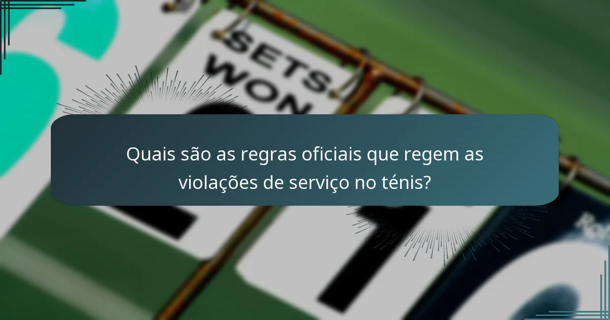 Quais são as regras oficiais que regem as violações de serviço no ténis?