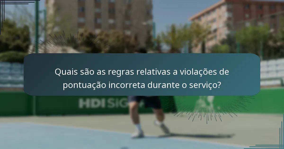 Quais são as regras relativas a violações de pontuação incorreta durante o serviço?