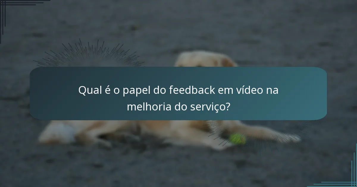 Qual é o papel do feedback em vídeo na melhoria do serviço?